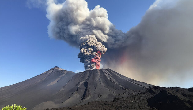 Smoke from volcano  HD 8K wallpaper Stock Photographic Image