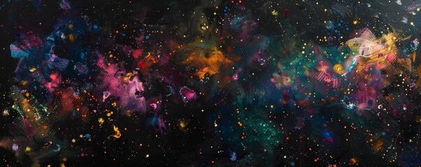 Abstract cosmic painting with vibrant colors - obrazy, fototapety, plakaty