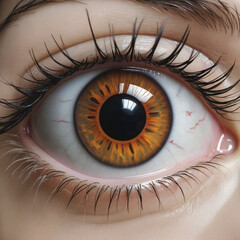excited eye with unusual iris colour 