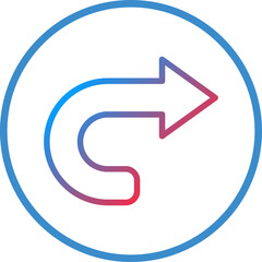 Curved Right Icon Style