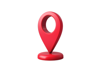 A red dot with a circle in the middle that looks like a map pin