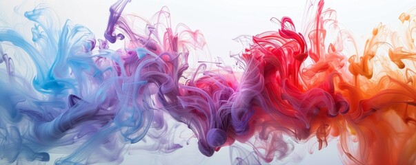 Colorful smoke waves intertwining