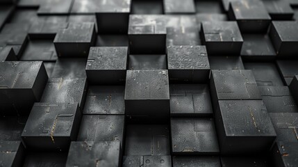 Abstract black cubes pattern