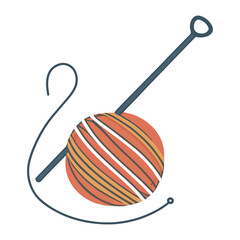 Contemporary Crochet Hook and Yarn Design Icon