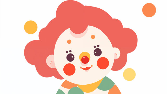 Hand drawn cartoon cute clown illustration