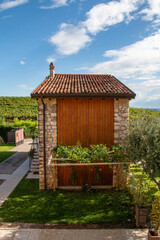 an old renovated farmhouse in the middle of the vineyards