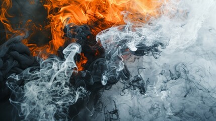Dance of fire and smoke - obrazy, fototapety, plakaty