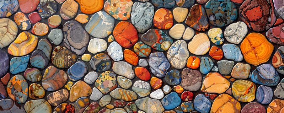 Colorful polished gemstones