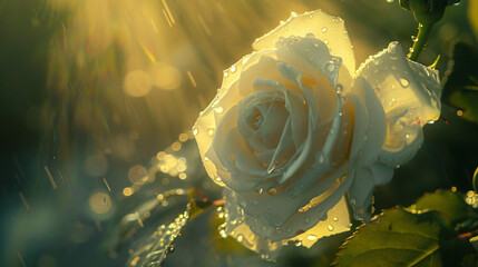 White rose in the early of mornig ..