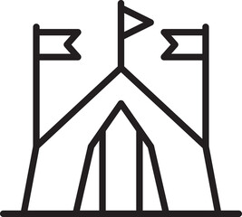Fototapeta premium Tent Line Icon