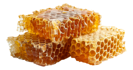Golden honeycomb piece, cut out - stock png.