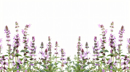 Wild salvia in front of white background ..