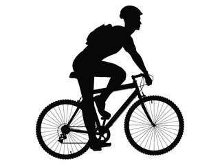Obraz na płótnie Canvas Black silhouette set of cycling bicycle silhouettes
