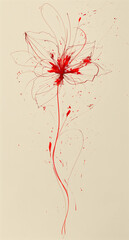 Abstract red flower