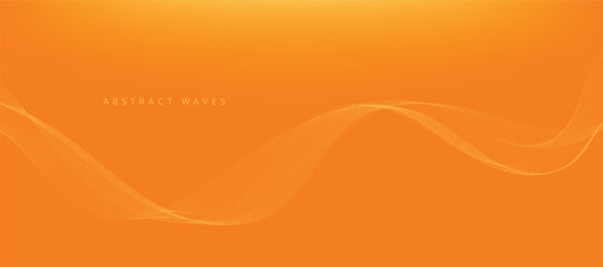 Abstract orange gradient background with waves