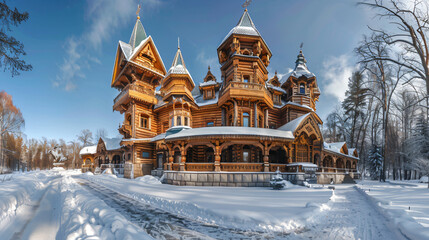 Wooden palace of Tsar Alexey Mihailovich in Kolomensko - obrazy, fototapety, plakaty