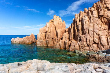 The Rocce Rosse, called Red Rocks, in Arbatax, Sardinia, Italy