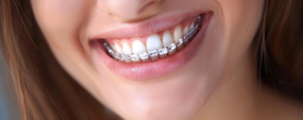 Concept of orthodontic dental care, professional photography, studio lighting