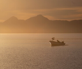 sea fishing at sunrise, Mexico