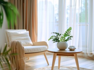 Relaxing atmosphere in psychotherapy room, modern office, nice interior, pastel calm colors, professional photo, interior photo, sharp focus, blank space for text