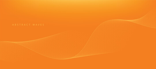Abstract orange gradient background with waves
