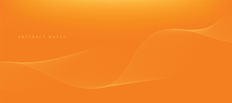 Abstract orange gradient background with waves
