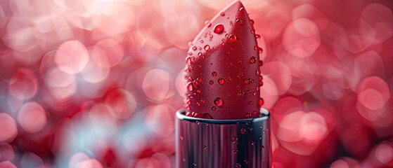 Close-up of a 3D modeled biodegradable lipstick, eco-conscious beauty, octane render