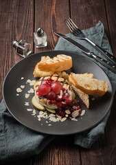 grilled camembert sandwich with cranberries and almonds - 763119196