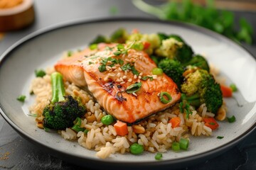 Free photo fresh grilled seafood and vegetables on plate generative ai