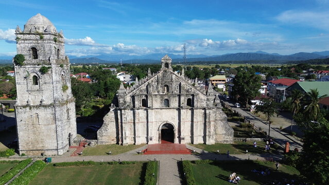 Aerial view of San Agustin Church in Paoay, Philippines
