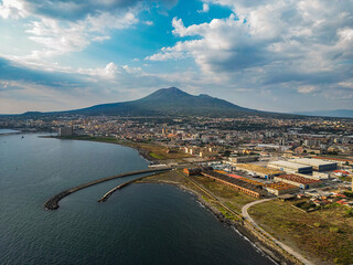 Vesuvius, the view from the beach