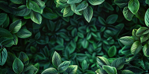 Leaf background, leaves border backdrop graphic resource wide banner illustration, empty space, generated ai
