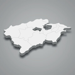 3d isometric map of Bizerte is a Governorate of Tunisia