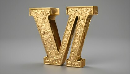 Letter W Made Of Gold Upscaled 2