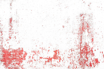 Scratches of red paint on white background isolated