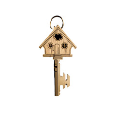 house with key isolated on transparent background