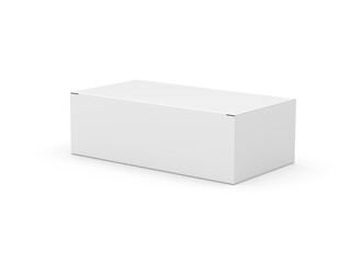 3d Empty White Rectangular Cardboard Box Mock Up Design Isolated On White Background 3D Illustration