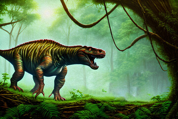 Silvisaurus Dinosaur, Oil Painting