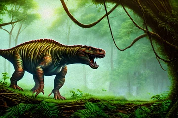 Photo sur Plexiglas Dinosaures Silvisaurus Dinosaur, Oil Painting