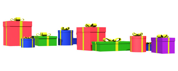 PNG Multi Color Gift Box - Front View Gift Boxes