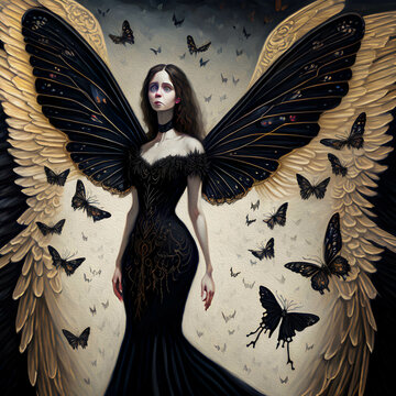 Woman with Wings, Oil Painting