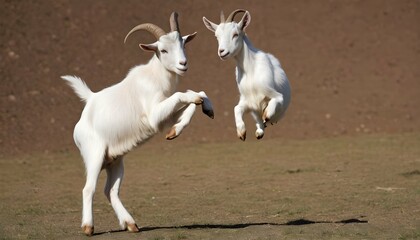 A Goat With Its Tail Held High Prancing Proudly Upscaled 3