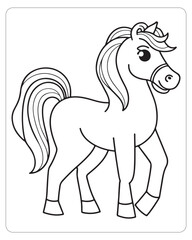 Horse Vector, Horse Coloring Pages, Black and white Animals 