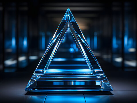 ii blue pyramid awards in 3d on a black background