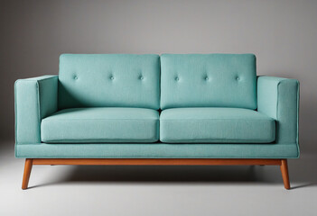 mid-century modern sofa isolated on a transparent background