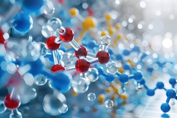 Scientific Innovation: Abstract Closeup of Chemical Structures in Biochemistry Study