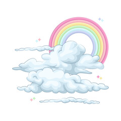 Illustration of rainbow cloud 