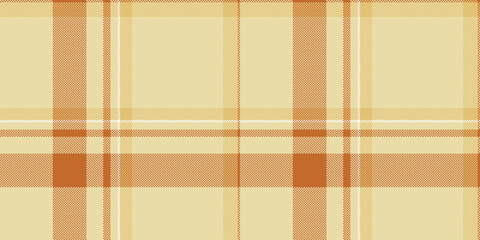 1960s tartan textile seamless, rug plaid fabric texture. Comfort vector pattern check background in light and orange colors.