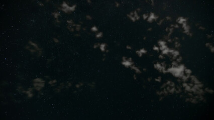 dark night sky with clouds and stars, space as background