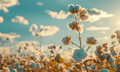 Cotton field plantation, Generative AI 